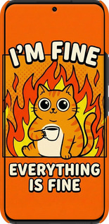 3D пластиковый матовый чехол Funny Cat для Samsung Galaxy S22 - 6786m-2494 изображение 