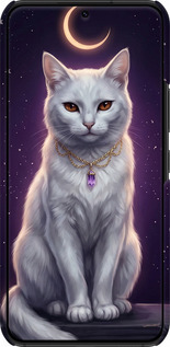 3D пластиковий матовий чехол Mystic White Cat Gothic Dark Purple Gold для Samsung Galaxy S22 - 6805m-2494 изображение 