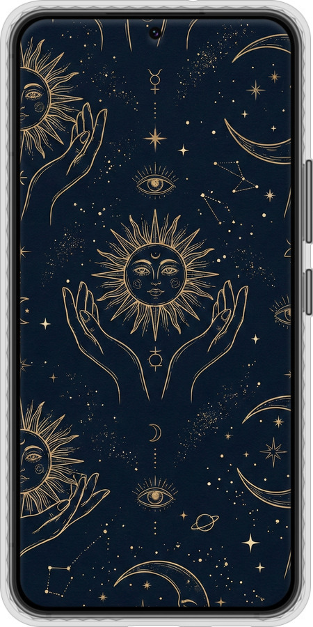 Чохол Bumper чехол Celestial Harmony: Sun & Moon Gold Mystic Pattern для Samsung Galaxy S22 - 6778pc-2494 изображение 