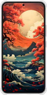 Силіконовий протиударний с посиленими кутами чехол Природа Японії для Samsung Galaxy S22 - 6327sp-2494 изображение 