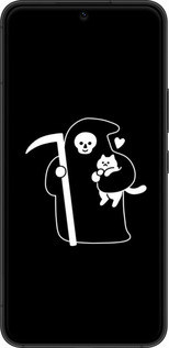 Силиконовый чехол Минималистичный арт: смерть и кошка для Samsung Galaxy S22 - 6529u-2494 изображение 