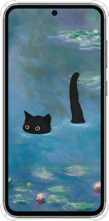 Силикон с усиленными углами чехол С изображением кота и водяной лилии Monet для Samsung Galaxy S23 FE - 6519sp-3136 изображение 