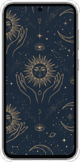 Силикон с усиленными углами чехол Celestial Harmony: Sun & Moon Gold Mystic Pattern для Samsung Galaxy S23 FE - 6778sp-3136 изображение 