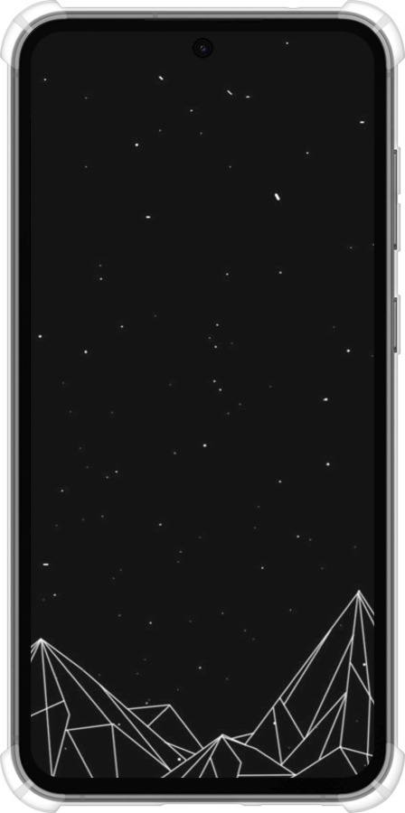Силикон с усиленными углами чехол Черно белые абстрактные горы для Samsung Galaxy S23 FE - 6437sp-3136 изображение 