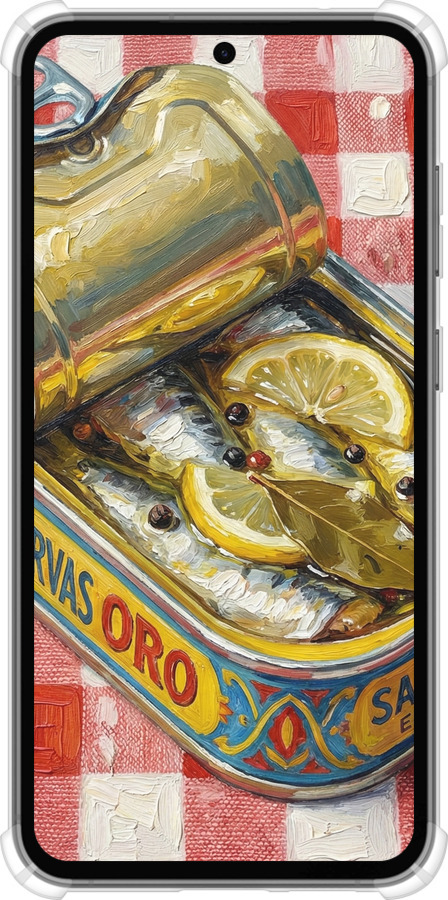 Силикон с усиленными углами чехол Vintage Sardine Tin Phone для Samsung Galaxy S23 FE - 6772sp-3136 изображение 