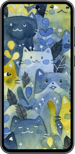 Силиконовый чехол С изображением кошачьего леса для Samsung Galaxy S23 FE - 6447u-3136 изображение 
