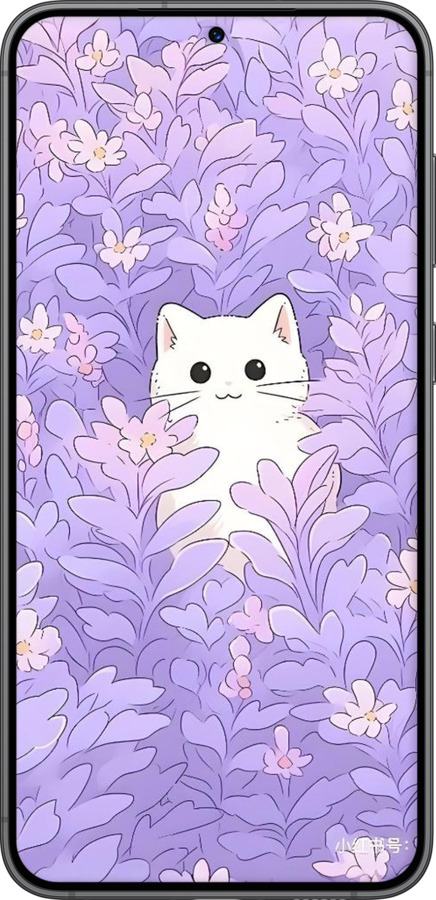 TPU чехол Котик в цветах для Samsung Galaxy S23 Plus - 6390b-2905 изображение 