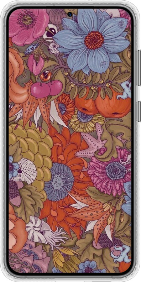 Чехол Bumper чехол Абстрактные цветы для Samsung Galaxy S23 Plus - 6526pc-2905 изображение 