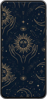 Силіконовий чехол Celestial Harmony: Sun & Moon Gold Mystic Pattern для Samsung Galaxy S23 Plus - 6778u-2905 изображение 