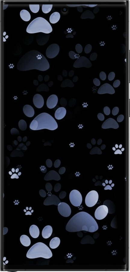 TPU чехол С синими отпечатками лап для Samsung Galaxy S23 Ultra - 6441b-2906 изображение 
