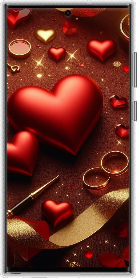 Чехол Bumper чехол Сердечки v3 для Samsung Galaxy S23 Ultra - 5833pc-2906 изображение 