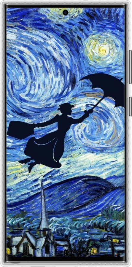 Чохол Bumper чехол Із зображенням Мері Поппінс «Зоряна ніч» для Samsung Galaxy S23 Ultra - 6487pc-2906 изображение 