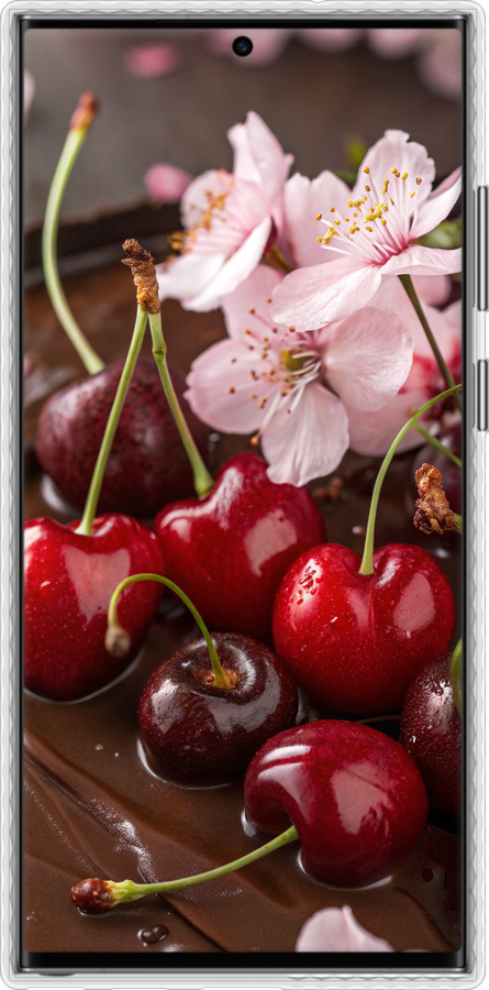 Чехол Bumper чехол Вишня в шоколаде для Samsung Galaxy S23 Ultra - 6698pc-2906 изображение 