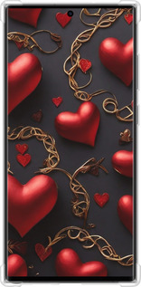 Силикон с усиленными углами чехол Сердечки для Samsung Galaxy S23 Ultra - 5831sp-2906 изображение 