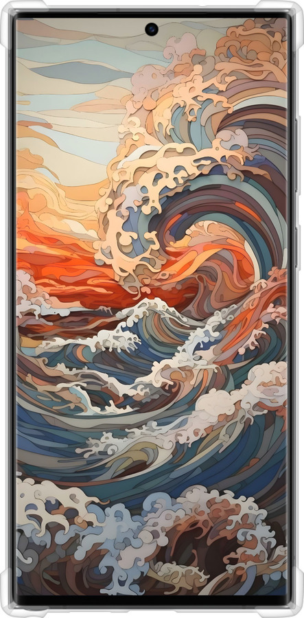 Силикон с усиленными углами чехол Арт волны для Samsung Galaxy S23 Ultra - 6324sp-2906 изображение 