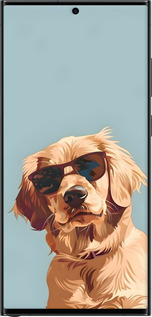 Силиконовый чехол Пес в очках для Samsung Galaxy S23 Ultra - 6381u-2906 изображение 
