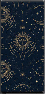 Силиконовый чехол Celestial Harmony: Sun & Moon Gold Mystic Pattern для Samsung Galaxy S23 Ultra - 6778u-2906 изображение 