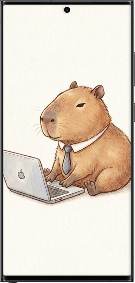 Силиконовый чехол Funny Capybara CEO Working для Samsung Galaxy S23 Ultra - 6777u-2906 изображение 