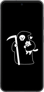 TPU чехол Мінімалістичний арт: смерть та кішка для Samsung Galaxy S23 - 6529b-2907 изображение 