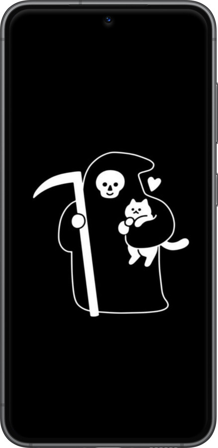 TPU чехол Мінімалістичний арт: смерть та кішка для Samsung Galaxy S23 - 6529b-2907 изображение 