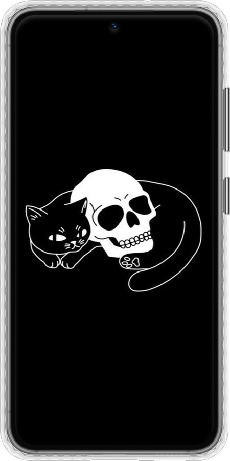 Чехол Bumper чехол С изображением кота и черепа для Samsung Galaxy S23 - 6491pc-2907 изображение 
