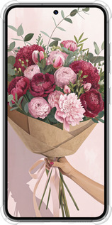 Силикон с усиленными углами чехол Пионы 1 для Samsung Galaxy S23 - 6705sp-2907 изображение 