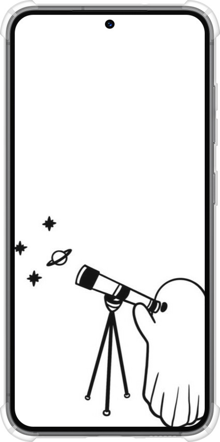 Силикон с усиленными углами чехол Привидение астроном для Samsung Galaxy S23 - 6444sp-2907 изображение 