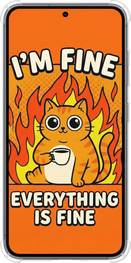 Силикон с усиленными углами чехол Funny Cat для Samsung Galaxy S23 - 6786sp-2907 изображение 