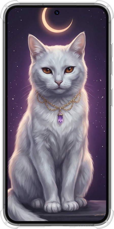 Силіконовий протиударний с посиленими кутами чехол Mystic White Cat Gothic Dark Purple Gold для Samsung Galaxy S23 - 6805sp-2907 изображение 