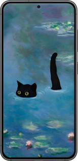 Силіконовий чехол Із зображенням кота та водяної лілії Monet для Samsung Galaxy S23 - 6519u-2907 изображение 