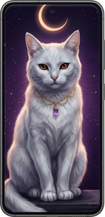 Силиконовый чехол Mystic White Cat Gothic Dark Purple Gold для Samsung Galaxy S23 - 6805u-2907 изображение 
