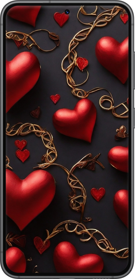 Силиконовый чехол Сердечки для Samsung Galaxy S23 - 5831u-2907 изображение 