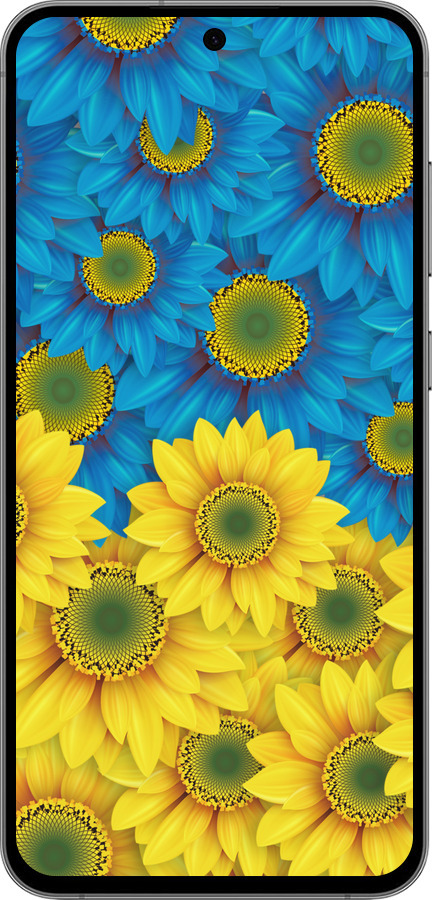 TPU чехол Жёлто-голубые цветы для Samsung Galaxy S24 FE - 1048b-3772 изображение 