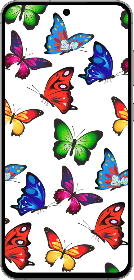 TPU чехол Красочные мотыльки для Samsung Galaxy S24 FE - 4761b-3772 изображение 