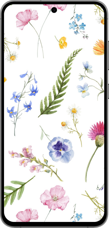 TPU чехол Цветочный фон v2 для Samsung Galaxy S24 FE - 5472b-3772 изображение 