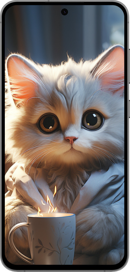 TPU чехол White cat для Samsung Galaxy S24 FE - 5646b-3772 изображение 