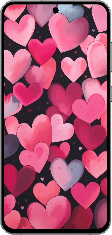 TPU чехол Сердечки 4 для Samsung Galaxy S24 FE - 5662b-3772 изображение 