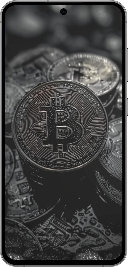 TPU чехол Black Bitcoin для Samsung Galaxy S24 FE - 6090b-3772 изображение 