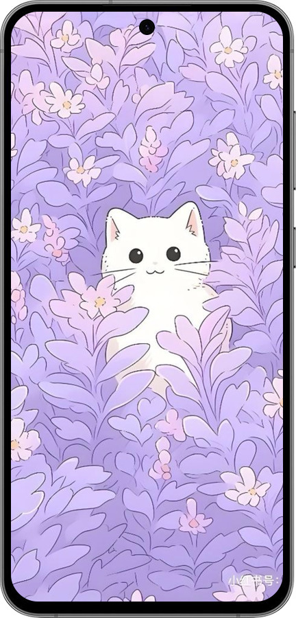 TPU чехол Котик в цветах для Samsung Galaxy S24 FE - 6390b-3772 изображение 