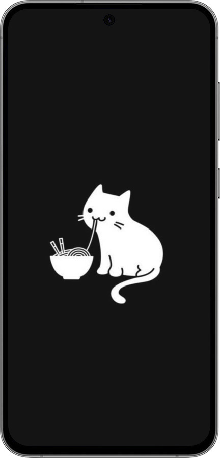 TPU чехол С милым котом на черном фоне для Samsung Galaxy S24 FE - 6528b-3772 изображение 