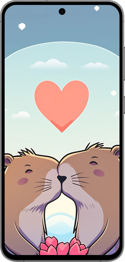 Силиконовый чехол Капибара любовь для Samsung Galaxy S24 FE - 6027u-3772 изображение 