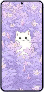 Силиконовый чехол Котик в цветах для Samsung Galaxy S24 Plus - 6390u-3388 изображение 