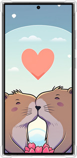 Силикон с усиленными углами чехол Капибара любовь для Samsung Galaxy S24 Ultra - 6027sp-3389 изображение 