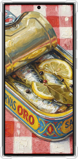 Силикон с усиленными углами чехол Vintage Sardine Tin Phone для Samsung Galaxy S24 Ultra - 6772sp-3389 изображение 