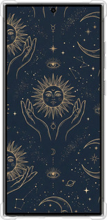 Силикон с усиленными углами чехол Celestial Harmony: Sun & Moon Gold Mystic Pattern для Samsung Galaxy S24 Ultra - 6778sp-3389 изображение 
