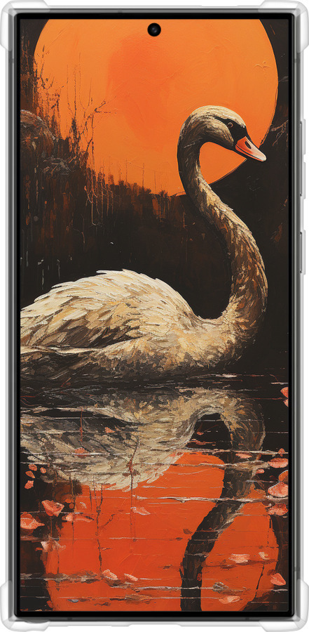 Силіконовий протиударний с посиленими кутами чехол Лебідь для Samsung Galaxy S24 Ultra - 5964sp-3389 изображение 