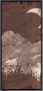 Силиконовый чехол С изображением лунного пейзажа в ночном лесу для Samsung Galaxy S24 Ultra - 6546u-3389 изображение 