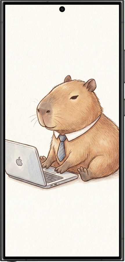 Силиконовый чехол Funny Capybara CEO Working для Samsung Galaxy S24 Ultra - 6777u-3389 изображение 