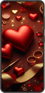 Силиконовый чехол Сердечки v3 для Samsung Galaxy S24 - 5833u-3390 изображение 