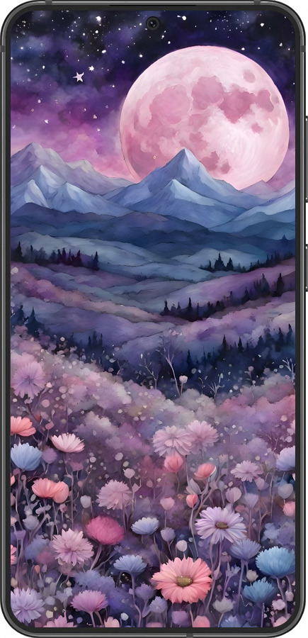 Силиконовый чехол Ночь луна арт для Samsung Galaxy S24 - 6319u-3390 изображение 